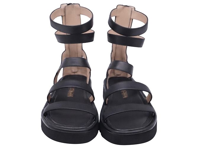 Stuart Weitzman Gala Lift Sandals in Black Leather - view 2