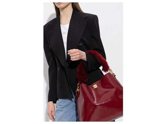 Tracolla in pelliccia Dolce & Gabbana burgundy - vista 2