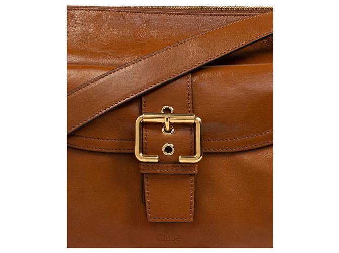 Borsa a tracolla Chloé in pelle marrone - vista 3