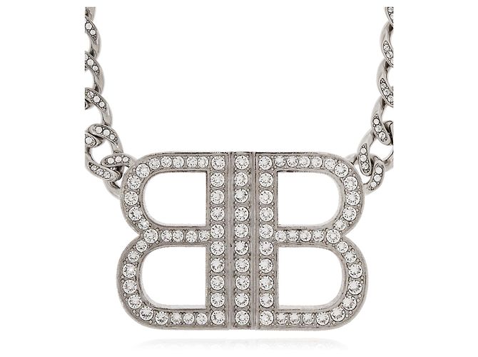 Collana Balenciaga Boyfriend B Monogram Argentata in Ottone - vista 4