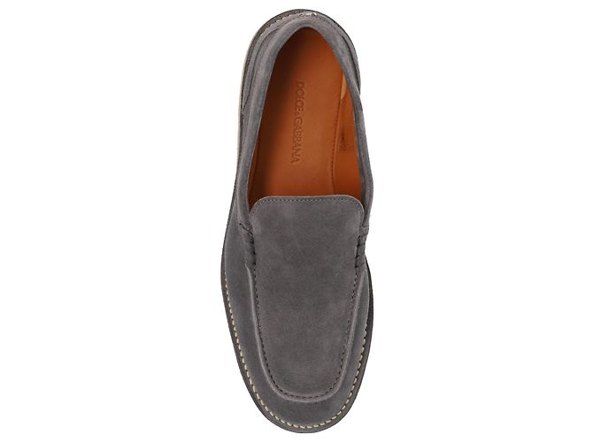 Mocassini Dolce & Gabbana in scamosciato grigio - vista 4