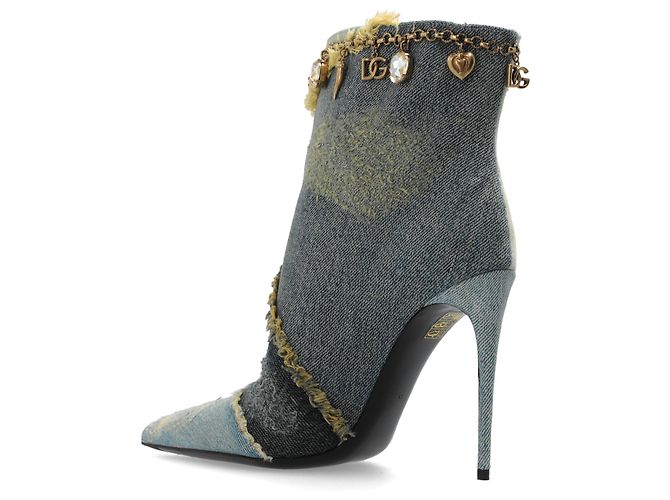 Dolce & Gabbana Botines de tacón en denim - vista 3