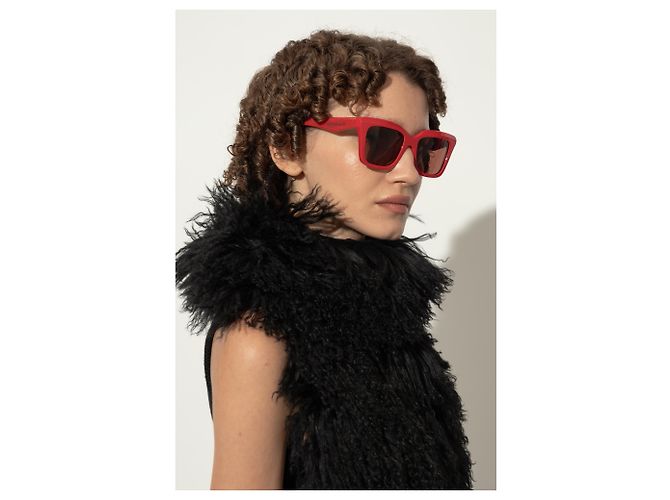 Gafas de sol cuadradas rojas de acetato Alexander McQueen - vista 2