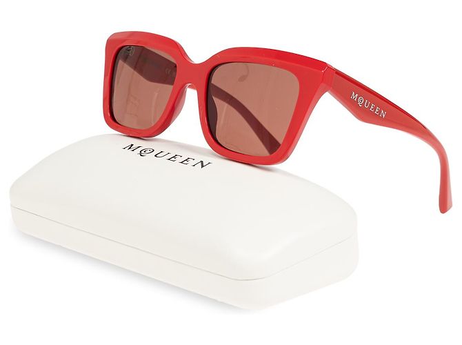 Gafas de sol cuadradas rojas de acetato Alexander McQueen - vista 3