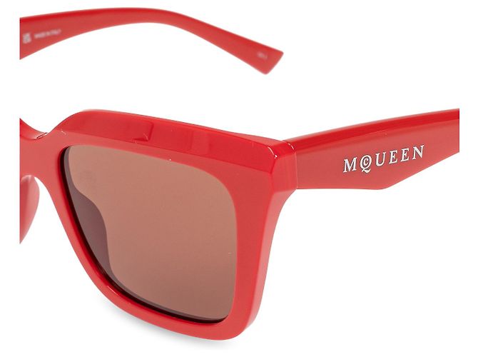 Gafas de sol cuadradas rojas de acetato Alexander McQueen - vista 4