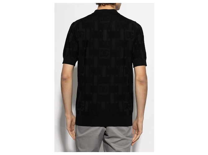 Polo in seta Dolce & Gabbana nera - vista 2