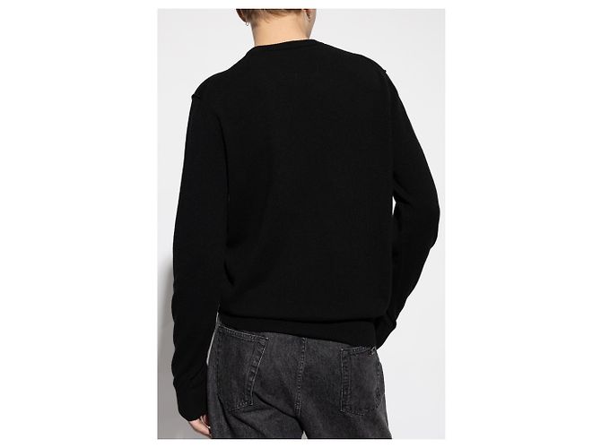 Dolce & Gabbana Pullover aus Kaschmir und Wolle Schwarz mit Logo - Ansicht 2