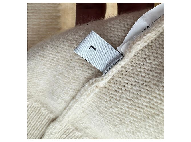Loewe Asymmetrischer Pullover mit Hirschmotiv aus beiger Wolle - Ansicht 5