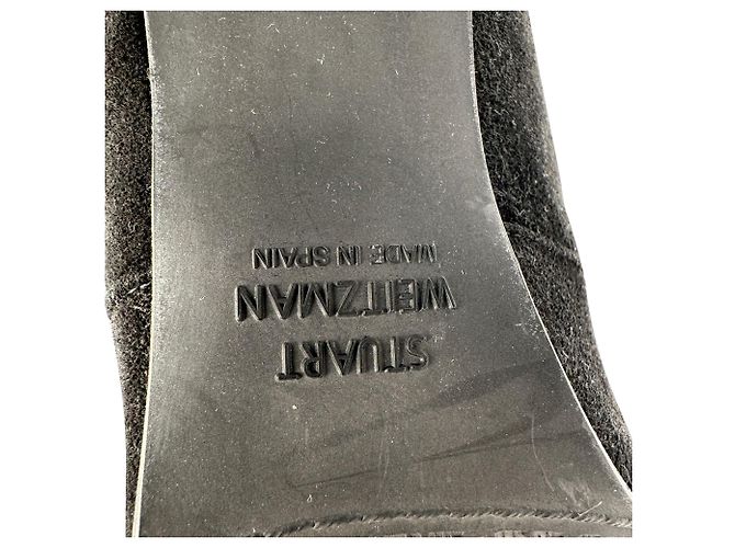 Stivali sopra il ginocchio Stuart Weitzman Highland in camoscio nero - vista 6