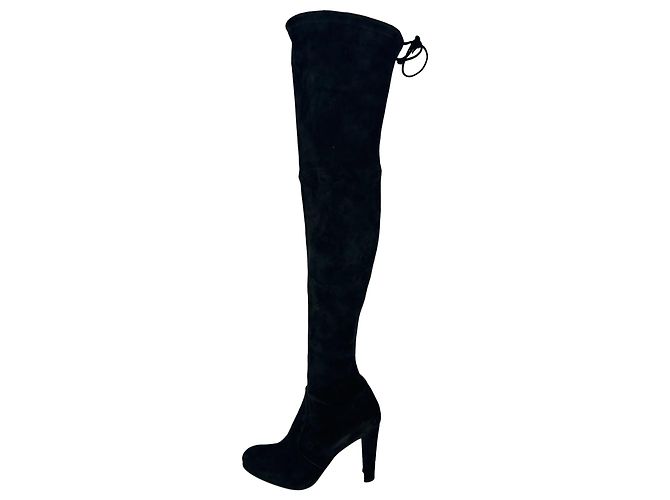Stivali sopra il ginocchio Stuart Weitzman Highland in camoscio nero - vista 7