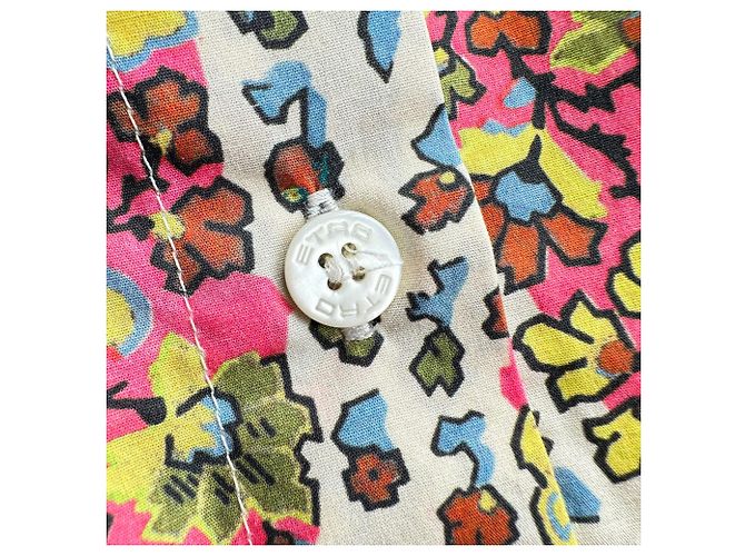 Camicia Etro con stampa paisley floreale in cotone multicolore - vista 5