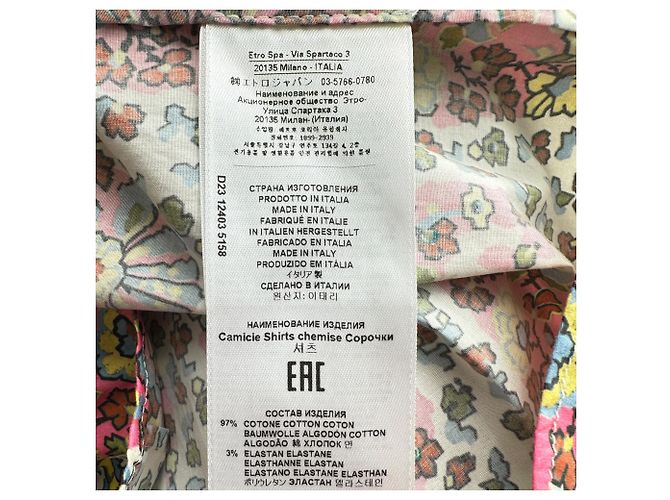 Camicia Etro con stampa paisley floreale in cotone multicolore - vista 6