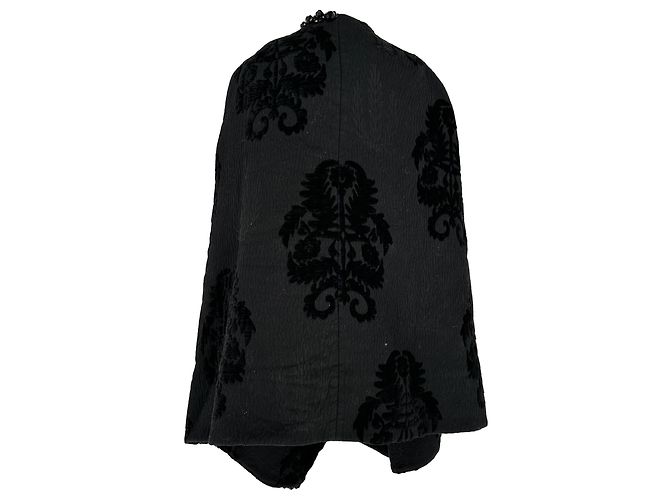 Abrigo capa adornado de jacquard Simone Rocha en acrílico negro - vista 3