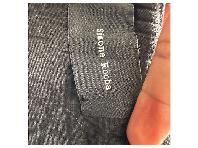 Abrigo capa adornado de jacquard Simone Rocha en acrílico negro - vista 5