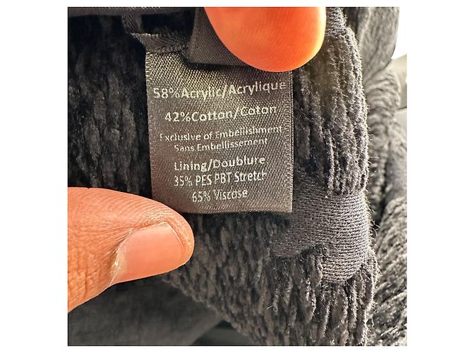 Abrigo capa adornado de jacquard Simone Rocha en acrílico negro - vista 6