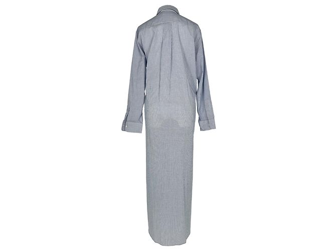 Céline Vestido camisa maxi a rayas Celine en algodón azul - vista 3