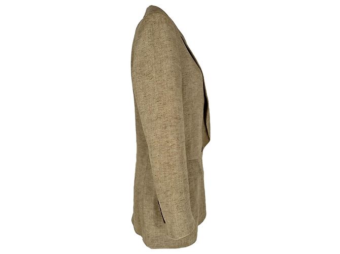 Blazer monopetto in twill Brunello Cucinelli in acetato kaki - vista 2