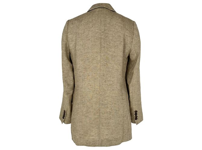 Blazer monopetto in twill Brunello Cucinelli in acetato kaki - vista 3
