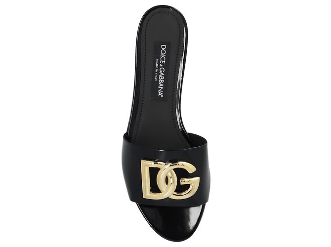 Dolce & Gabbana Leder-Slides mit Logo - Ansicht 4
