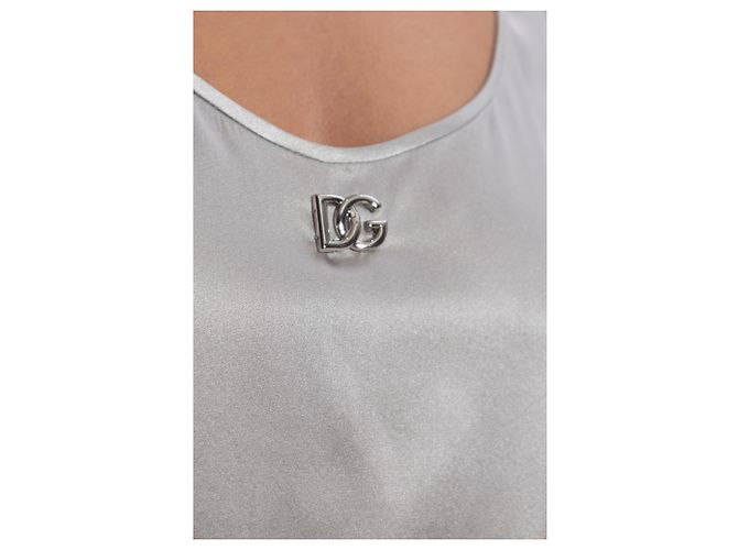 Dolce & Gabbana Seidentop mit Logo-Applikation - Ansicht 3