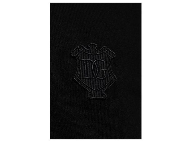 Dolce & Gabbana Schwarzer Kaschmir Pullover mit Logo - Ansicht 3
