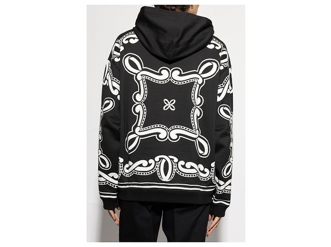 Dolce & Gabbana Paisley Baumwoll Hoodie Schwarz - Ansicht 2