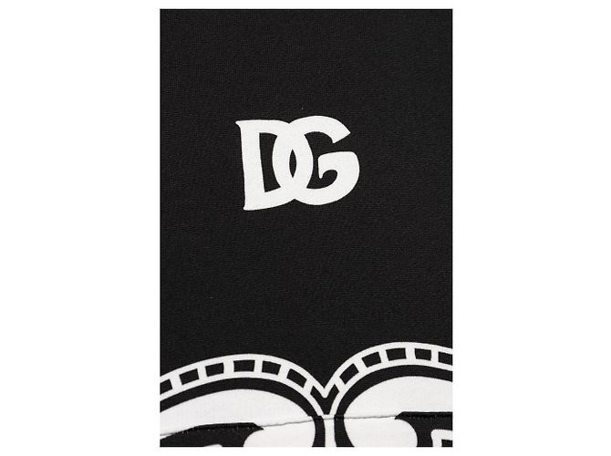 Dolce & Gabbana Paisley Baumwoll Hoodie Schwarz - Ansicht 3