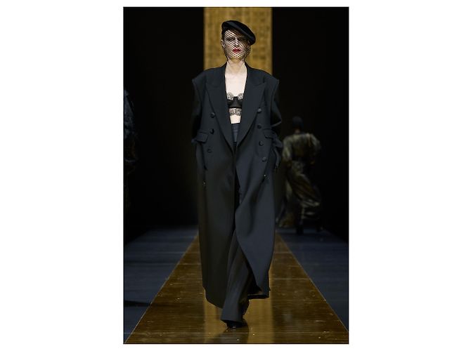 Dolce & Gabbana Black Wool Double Breasted Coat - view 4