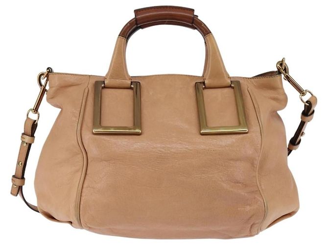 Chloé Ethel Bolsa de couro bege - vista 2