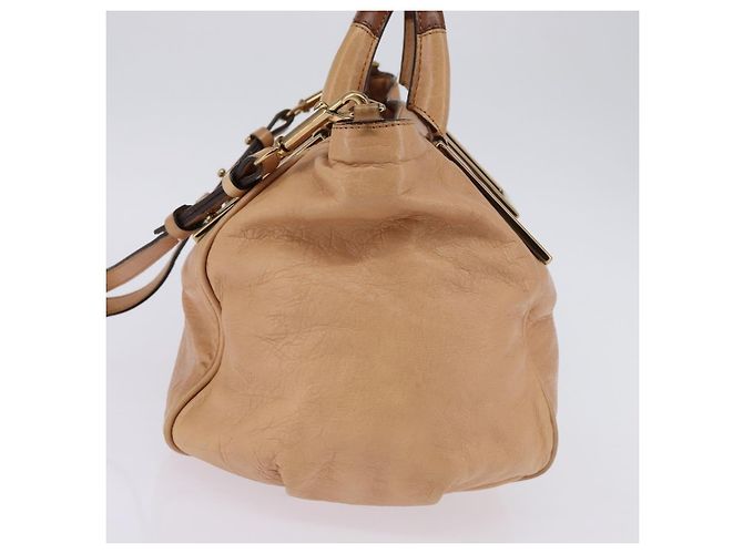 Chloé Ethel Bolsa de couro bege - vista 4