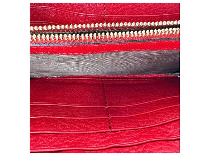 Portafoglio con zip Chloé Marcie in pelle rossa - vista 10