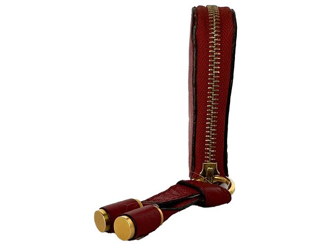 Portafoglio con zip Chloé Marcie in pelle rossa - vista 2