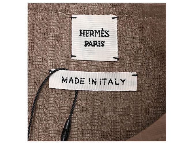 Abito midi in jacquard Hermès in cotone marrone - vista 5