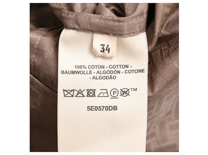 Abito midi in jacquard Hermès in cotone marrone - vista 6
