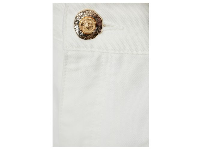 Balmain jeans a gamba dritta bianchi in cotone - vista 5