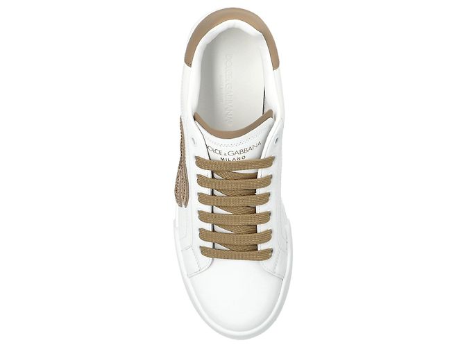 Dolce & Gabbana DG Logo Leder Sneaker Weiß - Ansicht 3