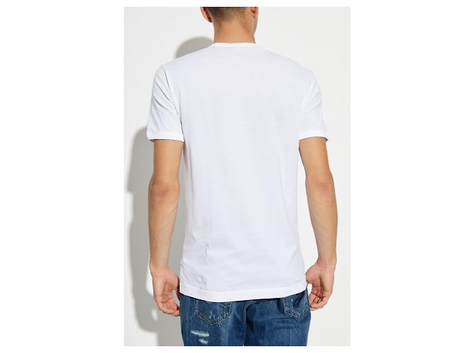 T-shirt Dolce & Gabbana con logo bianca in cotone - vista 2