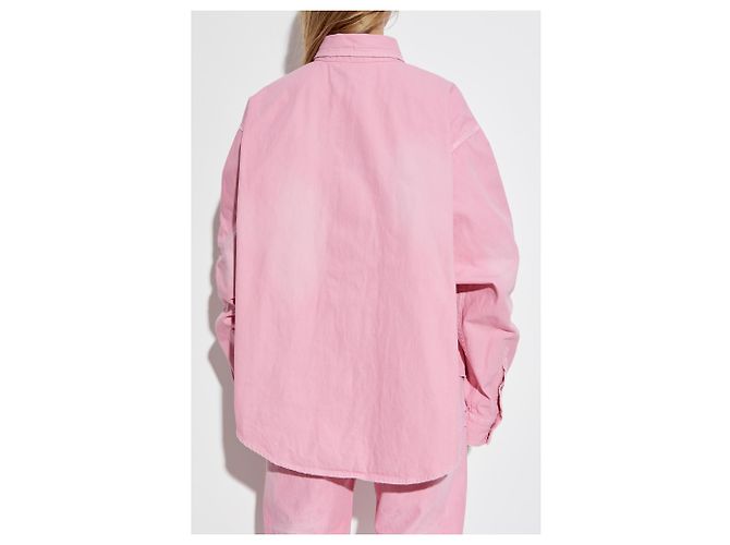 Camisa Balenciaga rosa de algodón con logo oversized - vista 4