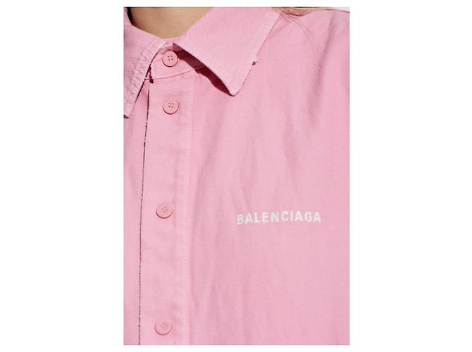 Camisa Balenciaga rosa de algodón con logo oversized - vista 5