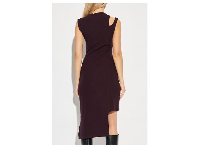 Vestido ajustado asimétrico Courreges borgoña - vista 4