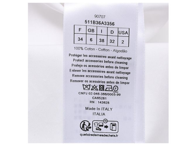 Camicia Dior a collo mandarino in cotone bianco - vista 6