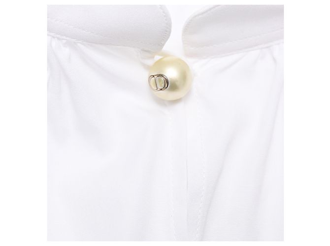 Camicia Dior a collo mandarino in cotone bianco - vista 7