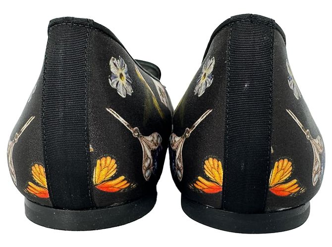 Mocassini Alexander McQueen Obsession Talisman Print in raso nero - vista 5