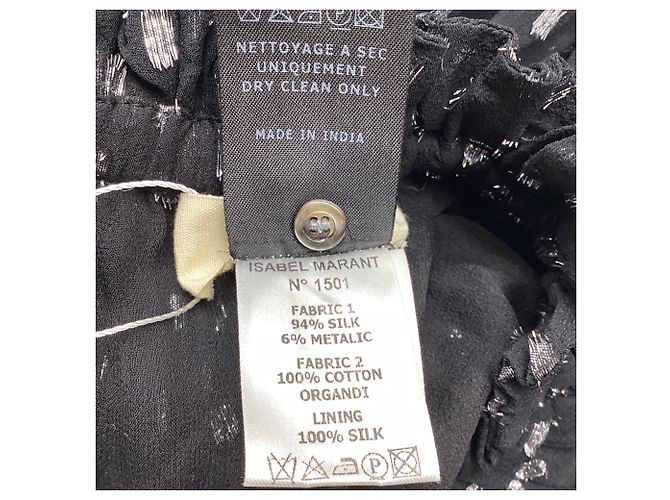 Isabel Marant Mini-Kleid mit Rüschen aus schwarzer Seide - Ansicht 5