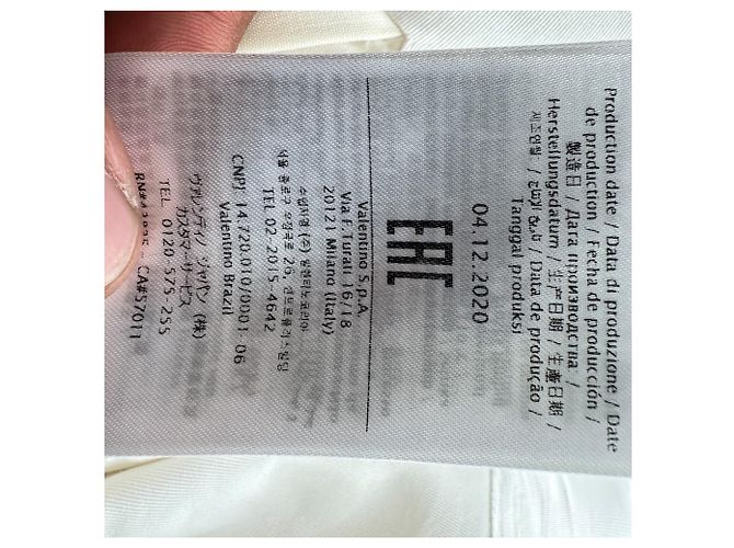 Autre Marque Valentino zweireihiger Blazer aus cremefarbenem Polyester - Ansicht 13