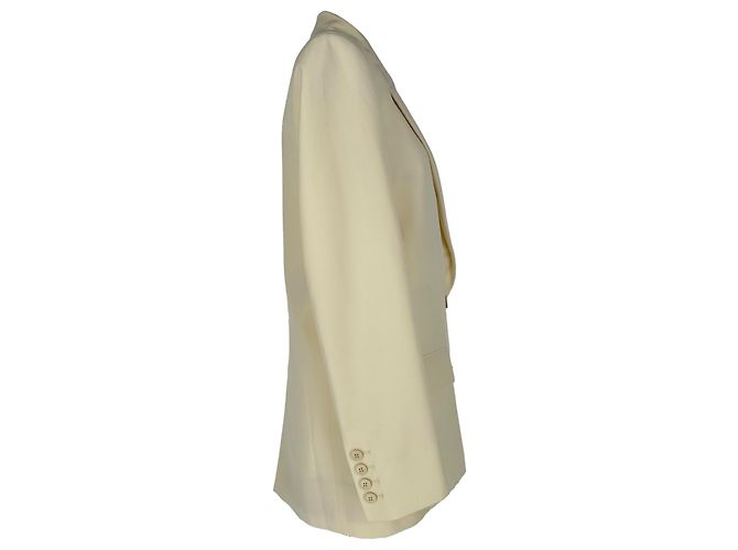 Autre Marque Valentino zweireihiger Blazer aus cremefarbenem Polyester - Ansicht 2