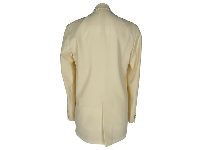 Autre Marque Valentino zweireihiger Blazer aus cremefarbenem Polyester - Ansicht 3