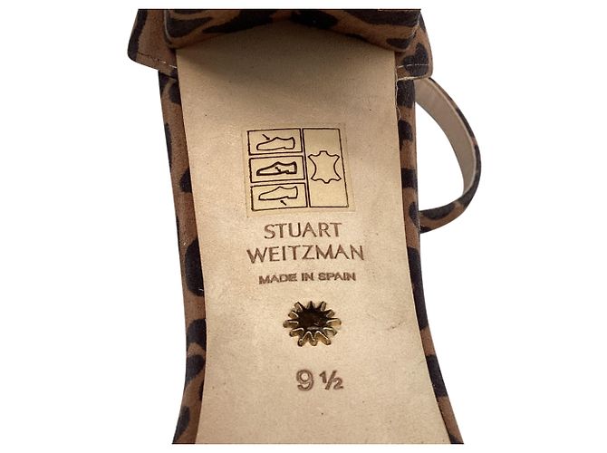 Tacchi a blocco Stuart Weitzman Nearlynude Cheetah in camoscio multicolore - vista 6
