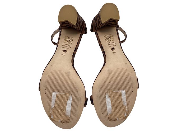 Tacchi a blocco Stuart Weitzman Nearlynude Cheetah in camoscio multicolore - vista 7