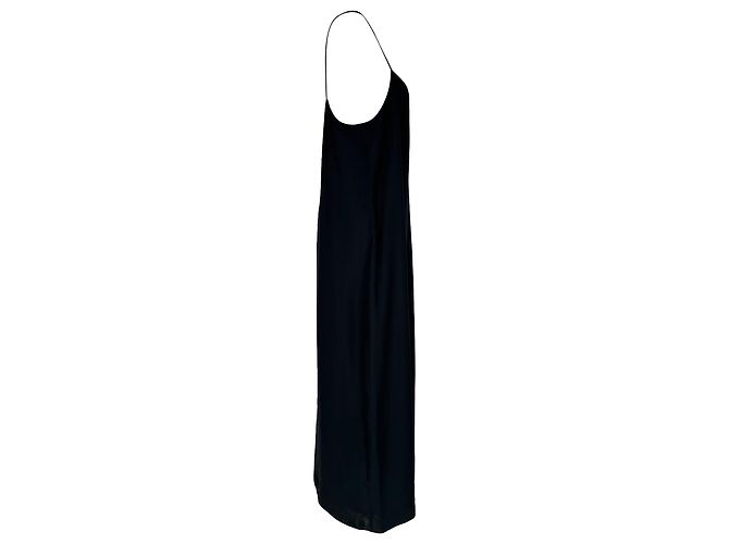 Abito maxi con spalline Theory in viscosa nera - vista 2